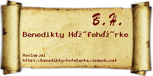 Benedikty Hófehérke névjegykártya